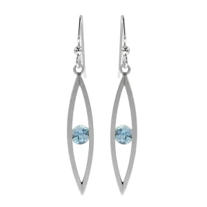 Mar Of Santa Barbara Silver Marquise Blue Topaz Earrings