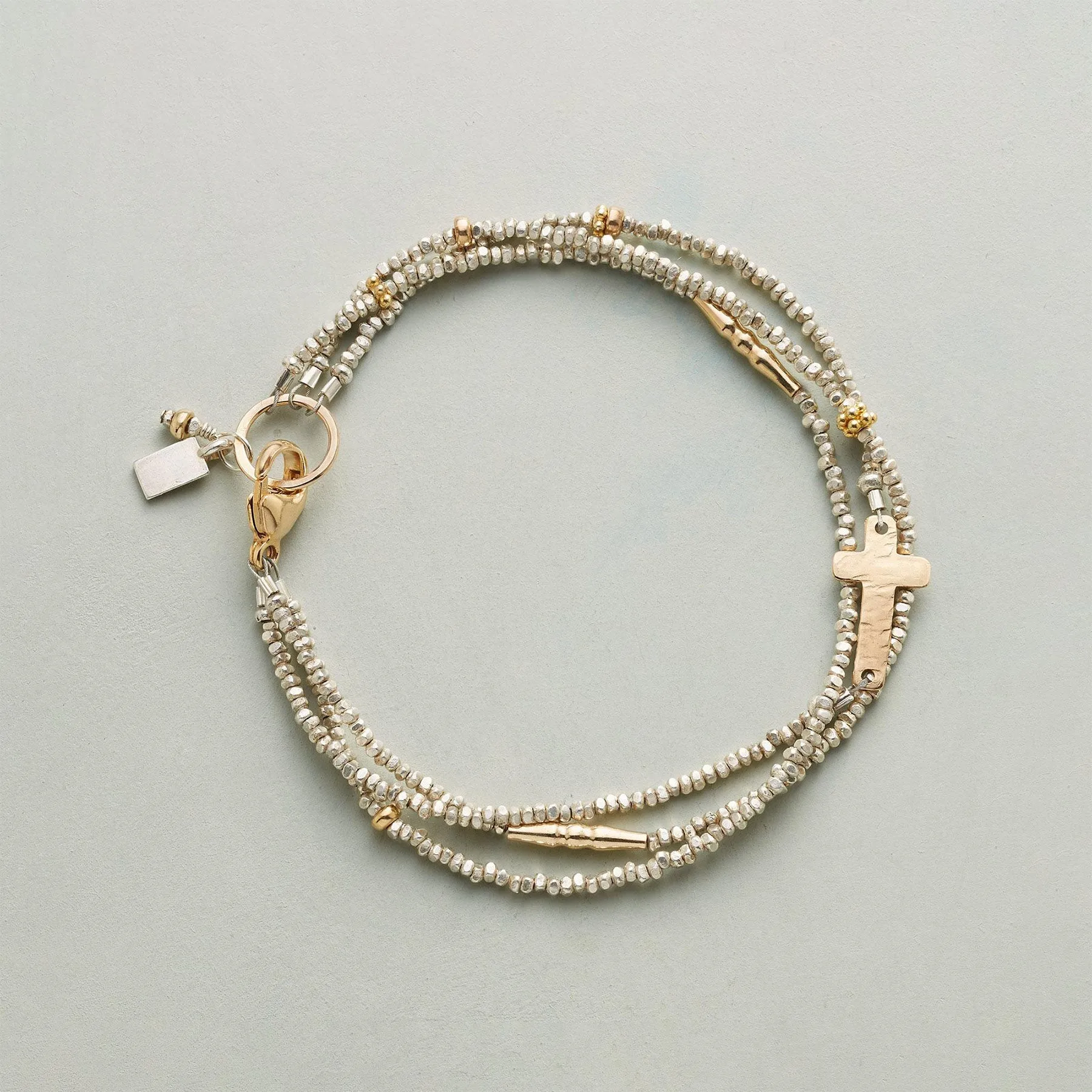 Mixed Media Cross Bracelet