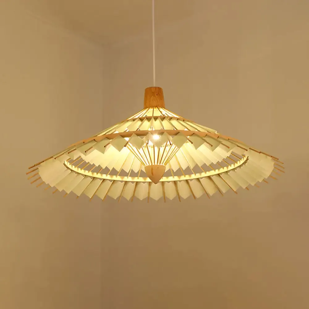 Modern Bamboo Umbrella Pendant Light - Stylish Ceiling Lighting for Restaurants