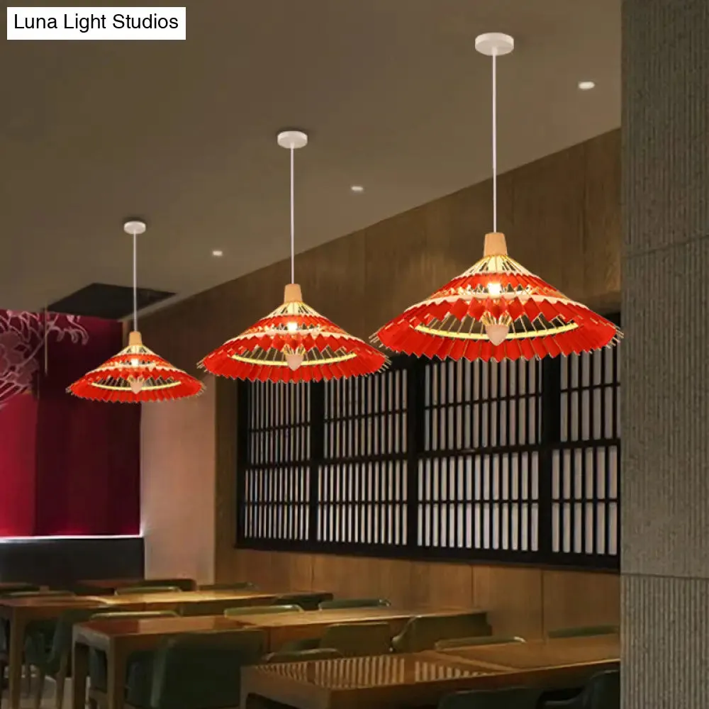 Modern Bamboo Umbrella Pendant Light - Stylish Ceiling Lighting for Restaurants