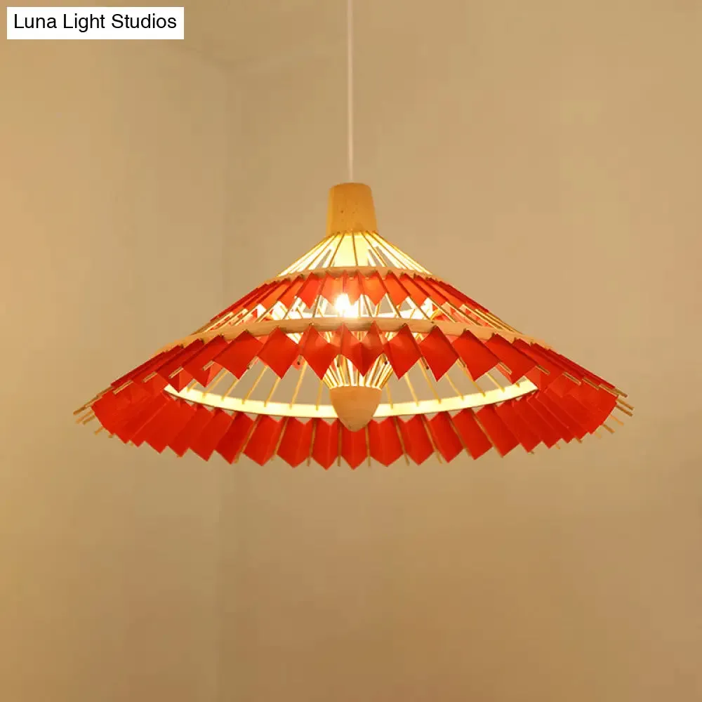 Modern Bamboo Umbrella Pendant Light - Stylish Ceiling Lighting for Restaurants