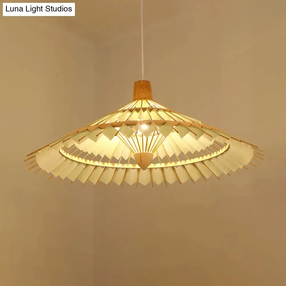 Modern Bamboo Umbrella Pendant Light - Stylish Ceiling Lighting for Restaurants