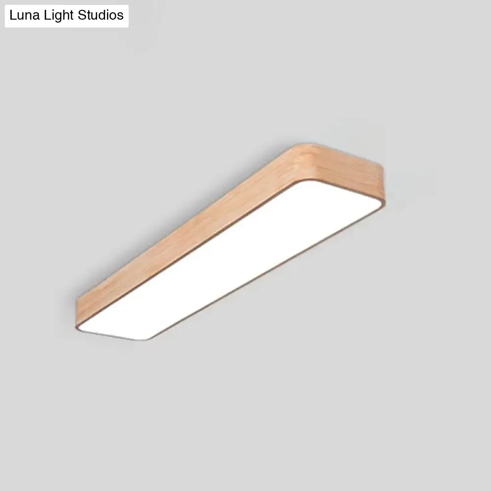 Nordic Wood Office LED Pendant Light with Acrylic Shade - Stylish and Functional