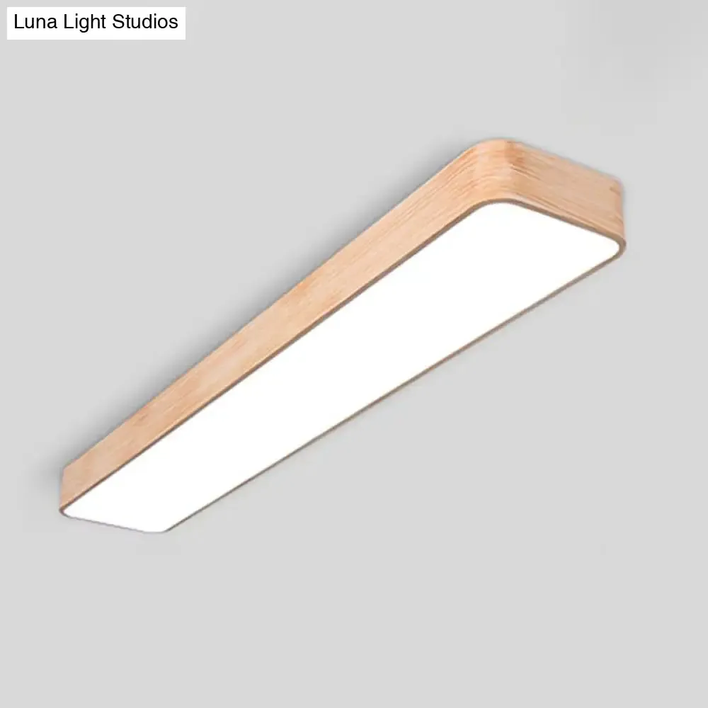 Nordic Wood Office LED Pendant Light with Acrylic Shade - Stylish and Functional