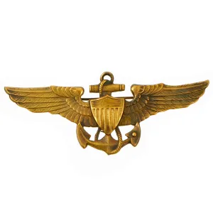 Original U.S. Pre WWII US Navy and Marine Corps “Naval” Aviator Badge Attributed To White Manufacturing Company of Attleboro, Massachusetts