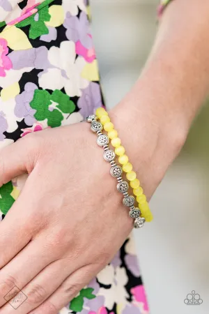 Paparazzi Bracelet Fashion Fix Aug2020 ~ Dewy Dandelions - Yellow