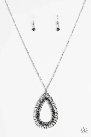 Paparazzi Necklace ~ Drippin In Drama - Silver