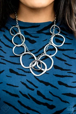 Paparazzi Necklace Fashion Fix June 2021 ~ Dizzy With Desire - Silver