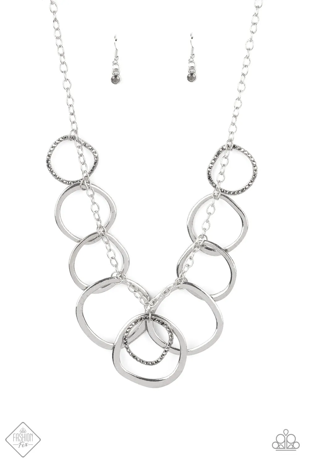 Paparazzi Necklace Fashion Fix June 2021 ~ Dizzy With Desire - Silver