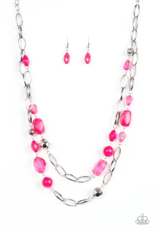 Paparazzi Necklace ~ GLEAM Weaver - Pink