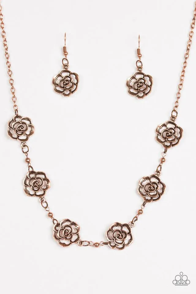 Paparazzi Necklace ~ Rosebud Rapture - Copper