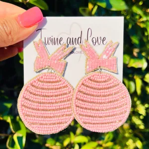 Pink Beaded Earrings