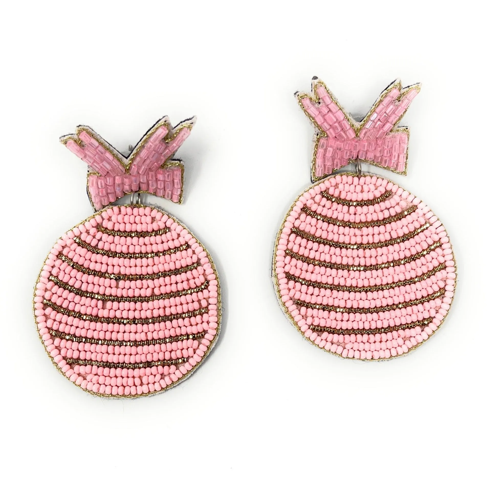 Pink Beaded Earrings