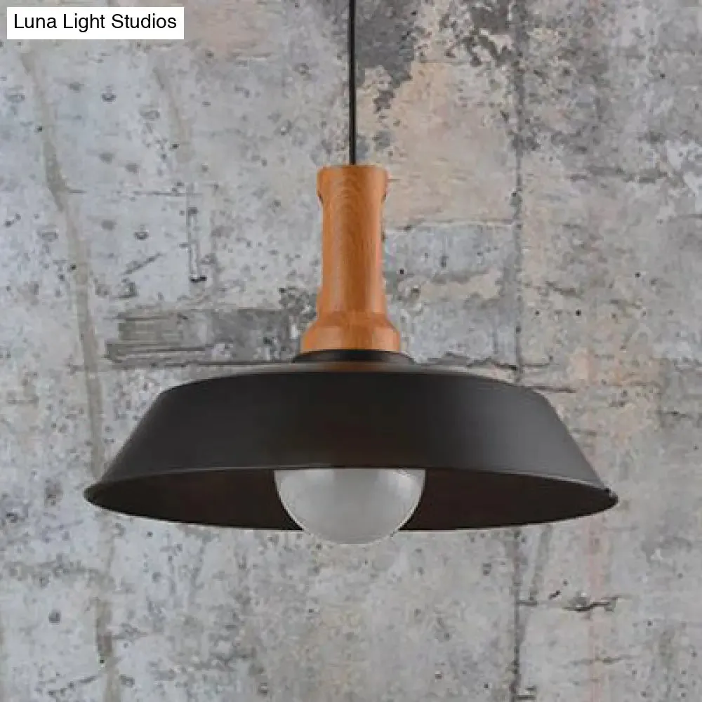 Retro Barn Hanging Light - Stylish 10" or 14" Metal Ceiling Fixture for Kitchen in Black or White