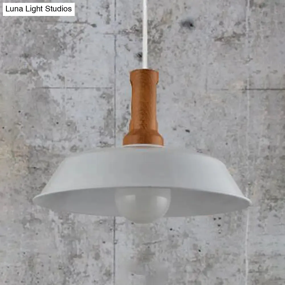 Retro Barn Hanging Light - Stylish 10" or 14" Metal Ceiling Fixture for Kitchen in Black or White