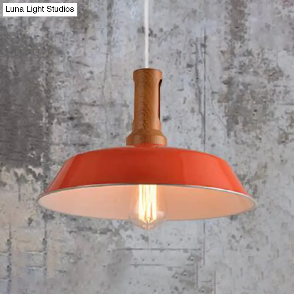 Retro Barn Hanging Light - Stylish 10" or 14" Metal Ceiling Fixture for Kitchen in Black or White