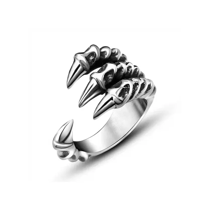 Retro Punk Opening Resizable Dragon Claw Rings Steampunk Hip Hop Personality Finger Jewelry Men Women Alloy Rings