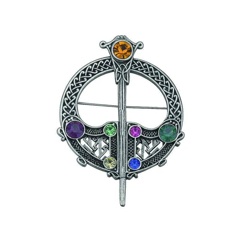 Rhodium Plated Tara Brooch