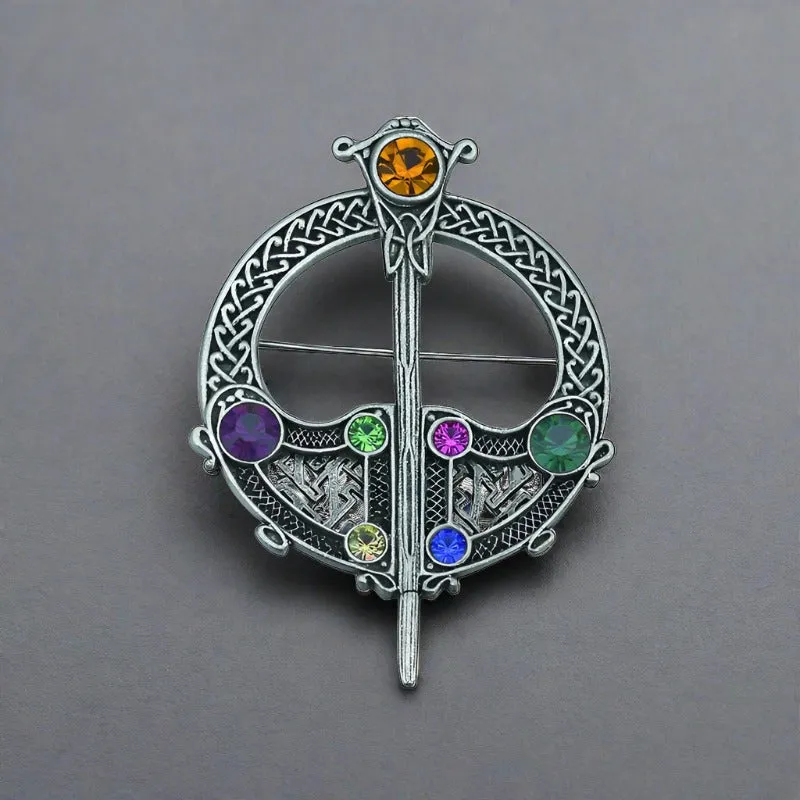 Rhodium Plated Tara Brooch