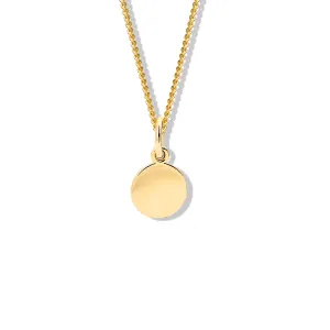 Round Medium Necklace Pendant Yellow Gold