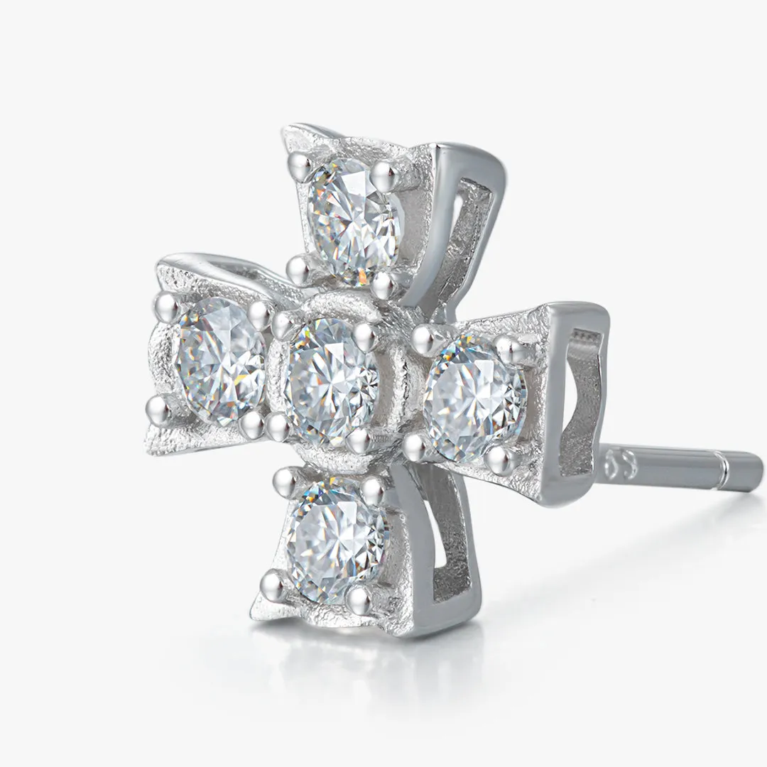 S925 Cross Stud Earrings