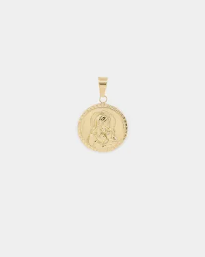 Saint Morta Men's Circular Jesus Pendant Gold