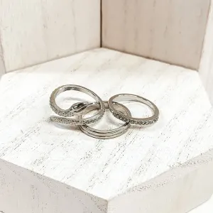 Set of 3 | Snake Ring Set in Silver Tone