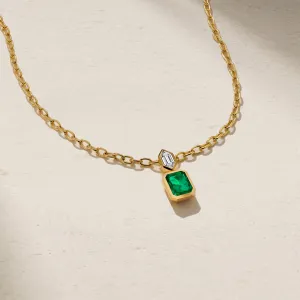 Silky Emerald and Diamond Pendant