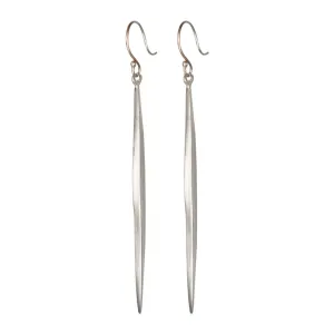 Sterling Silver Long Feather Earring