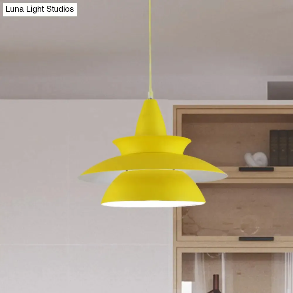 Stylish Macaron Hanging Light: Black/White Adjustable Ceiling Fixture for Living Room