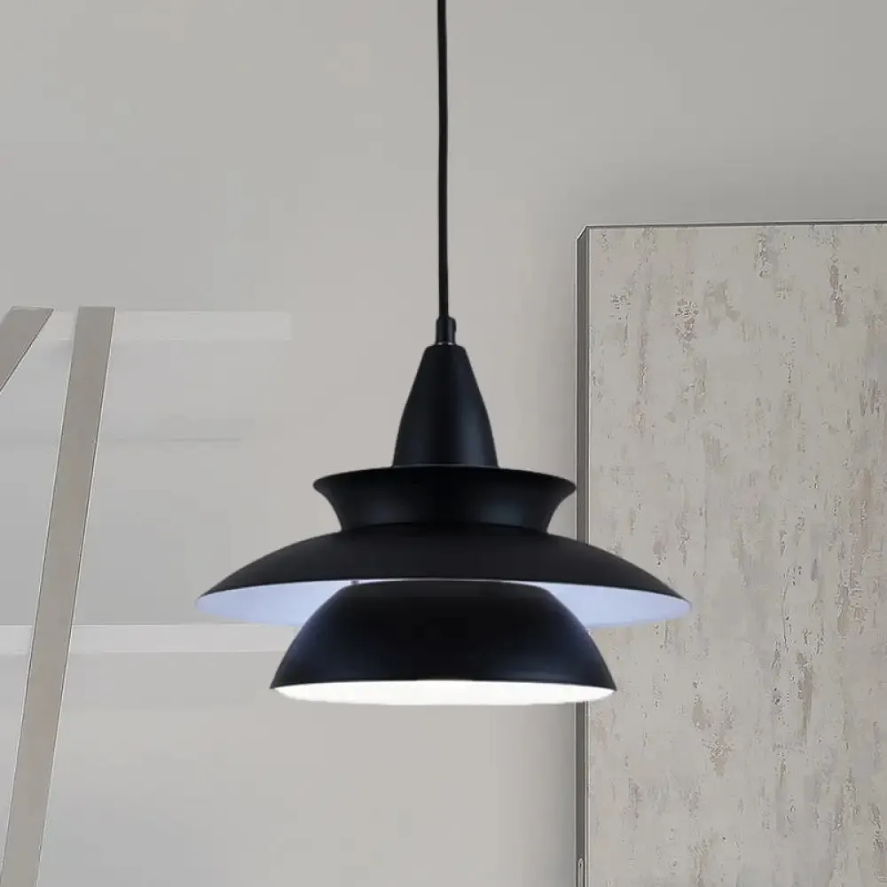 Stylish Macaron Hanging Light: Black/White Adjustable Ceiling Fixture for Living Room