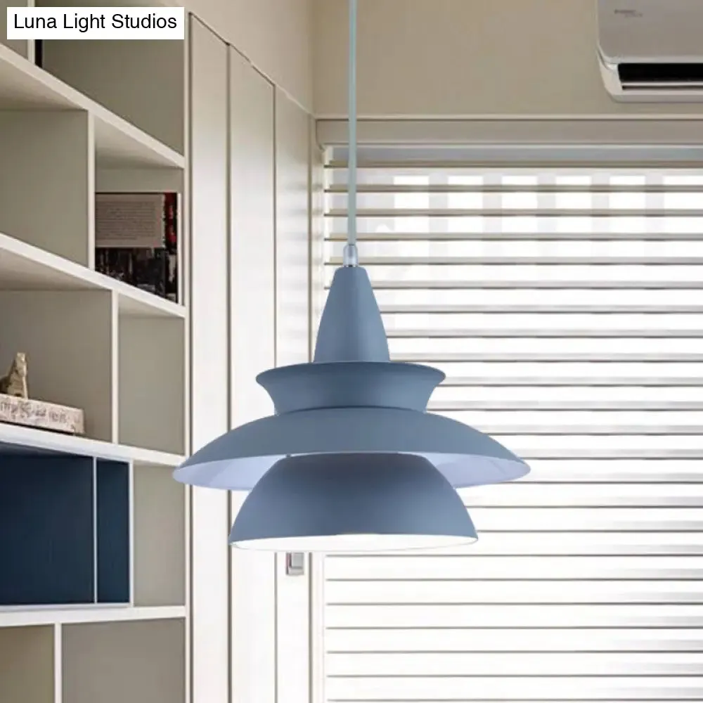 Stylish Macaron Hanging Light: Black/White Adjustable Ceiling Fixture for Living Room