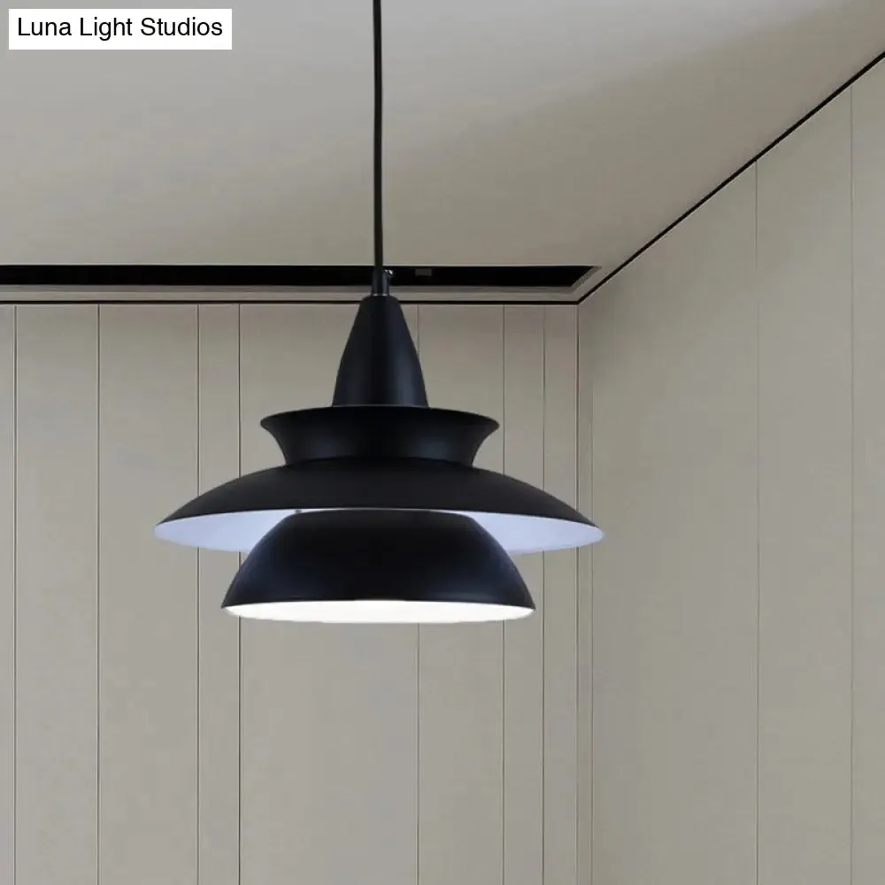 Stylish Macaron Hanging Light: Black/White Adjustable Ceiling Fixture for Living Room