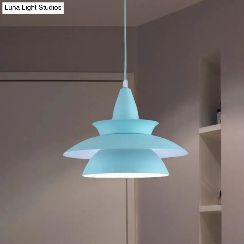 Stylish Macaron Hanging Light: Black/White Adjustable Ceiling Fixture for Living Room