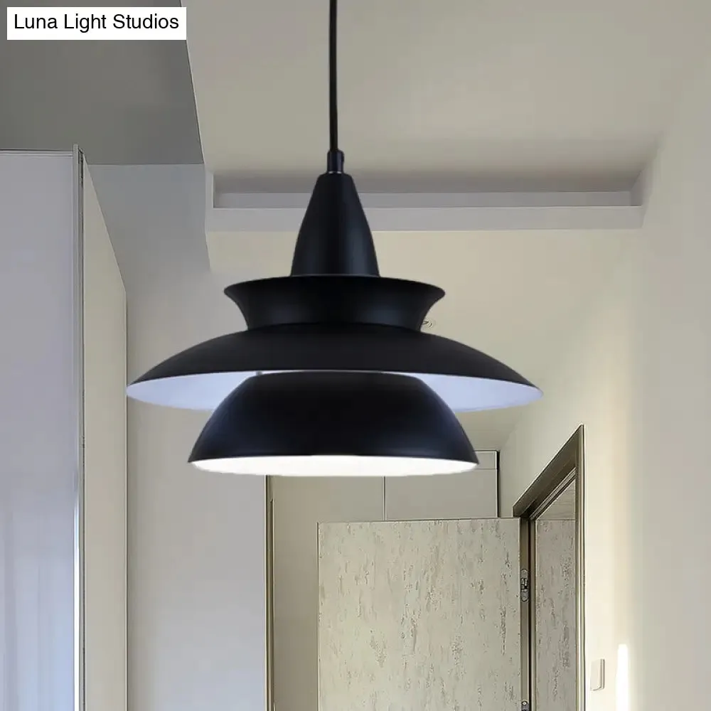 Stylish Macaron Hanging Light: Black/White Adjustable Ceiling Fixture for Living Room