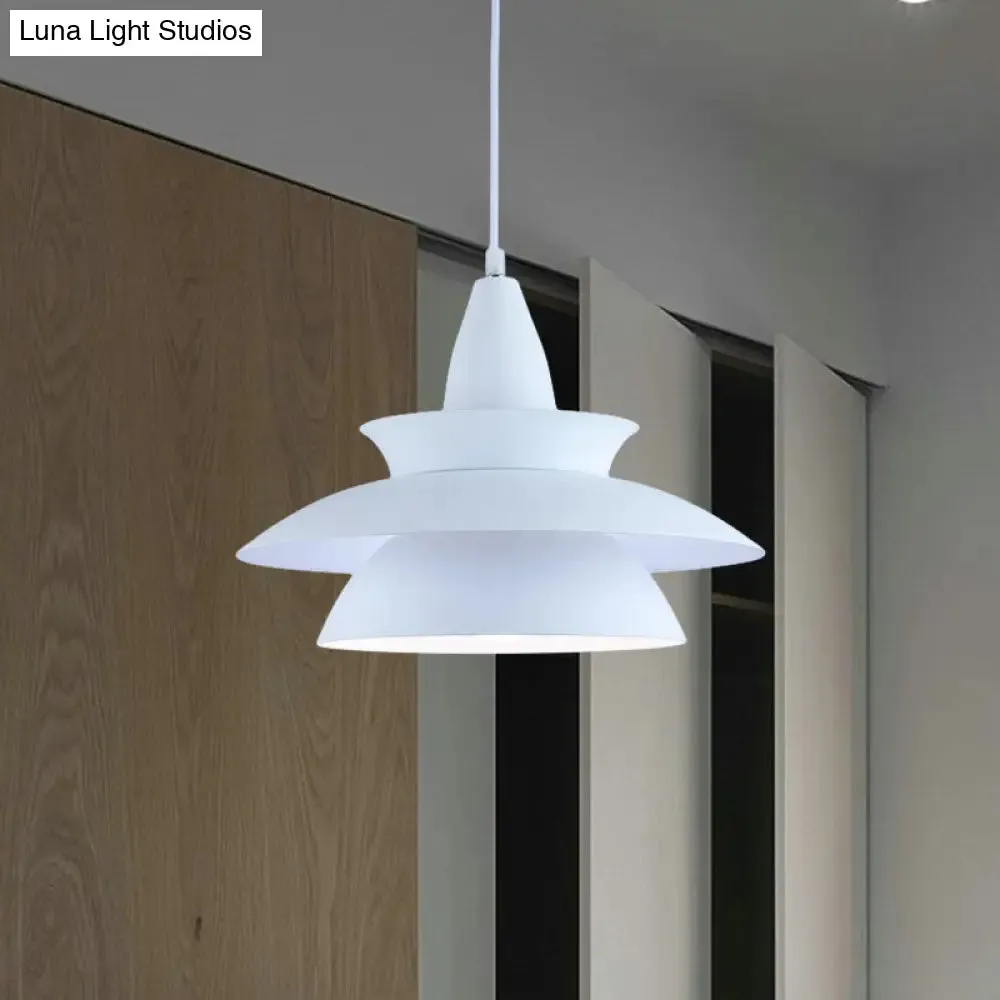 Stylish Macaron Hanging Light: Black/White Adjustable Ceiling Fixture for Living Room