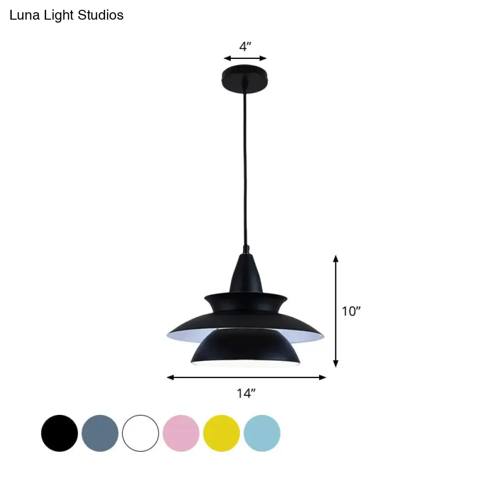 Stylish Macaron Hanging Light: Black/White Adjustable Ceiling Fixture for Living Room