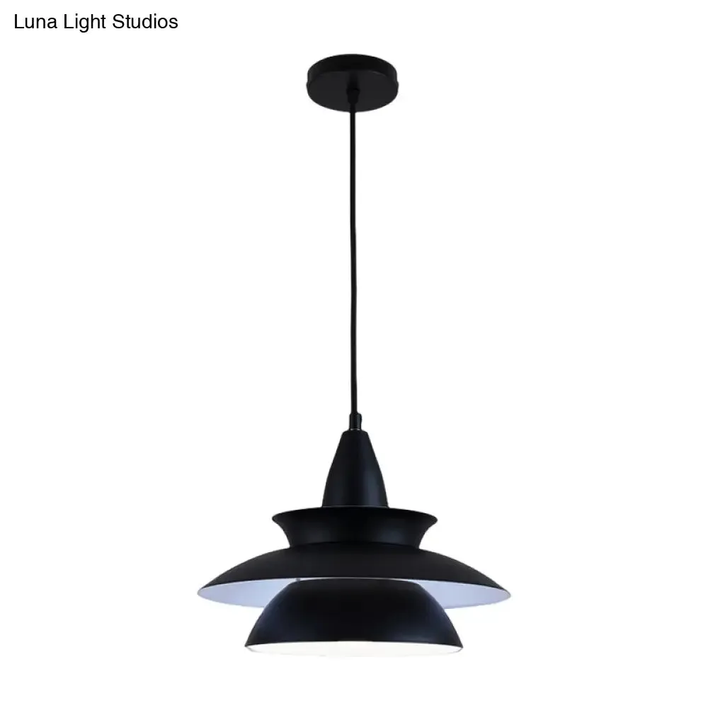 Stylish Macaron Hanging Light: Black/White Adjustable Ceiling Fixture for Living Room