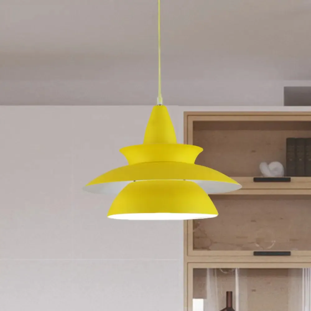 Stylish Macaron Hanging Light: Black/White Adjustable Ceiling Fixture for Living Room