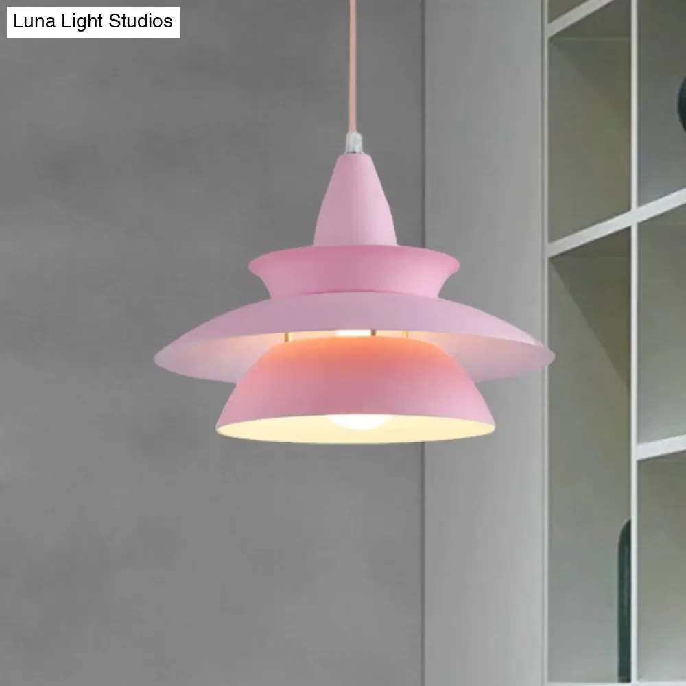 Stylish Macaron Hanging Light: Black/White Adjustable Ceiling Fixture for Living Room