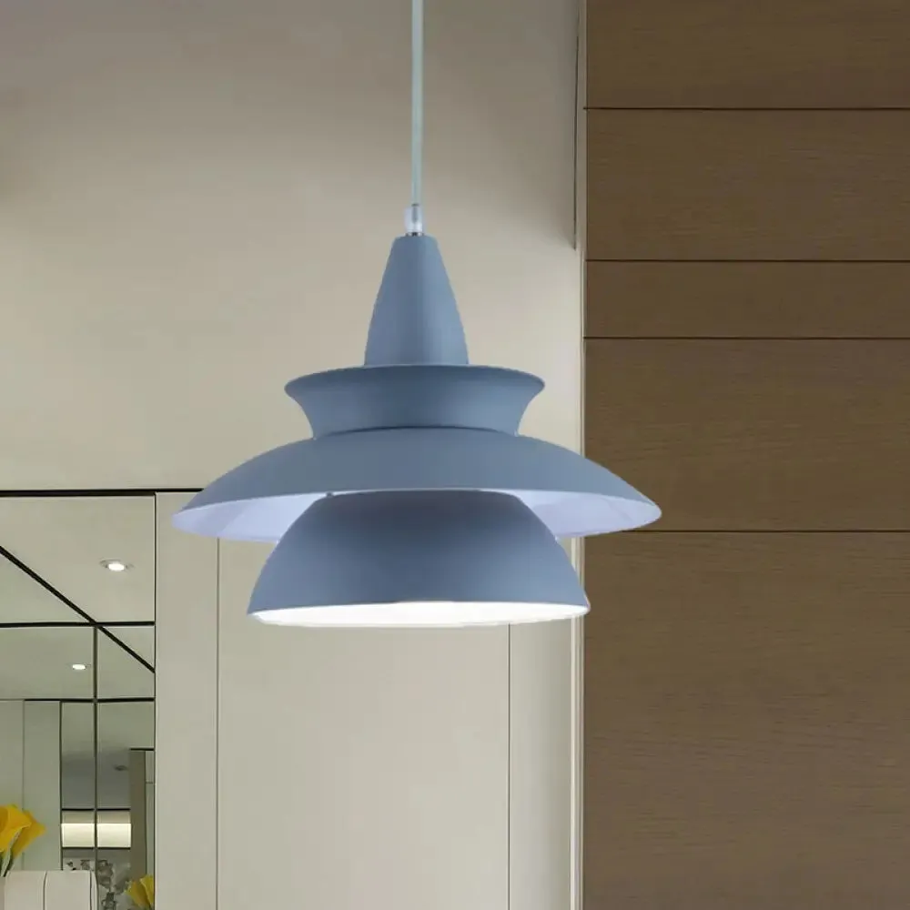 Stylish Macaron Hanging Light: Black/White Adjustable Ceiling Fixture for Living Room