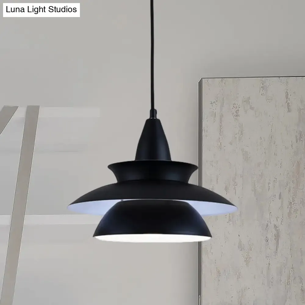 Stylish Macaron Hanging Light: Black/White Adjustable Ceiling Fixture for Living Room