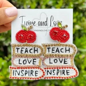 TEACH LOVE INSPIRE Beaded Earrings