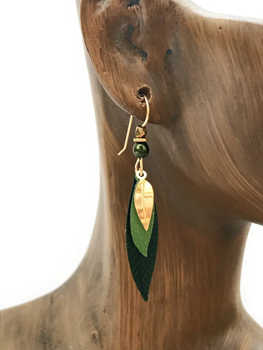 Three Leaves Earrings by Adajio