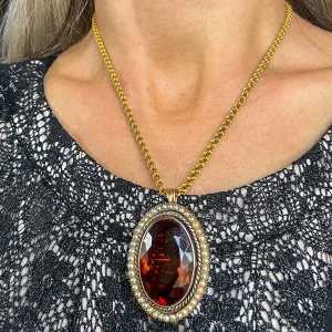 Victorian Citrine Pendant / Pin