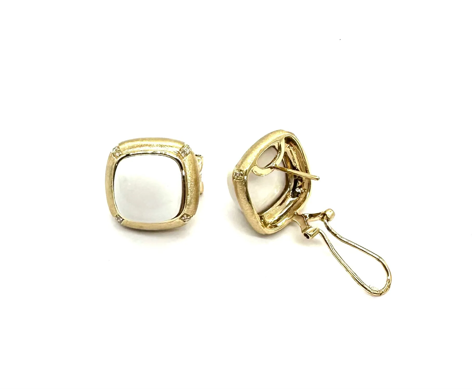 White Onyx & Diamond Accent Earrings