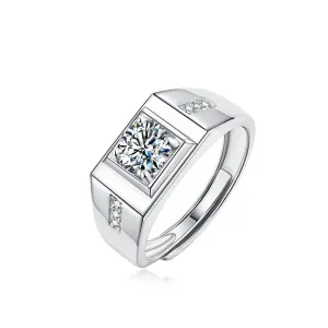 Wholesale Men's Moissanite Ring 925 Sterling Silver Band